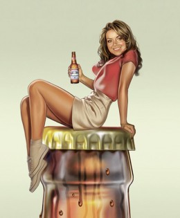 Beer Bottle Pin-up
